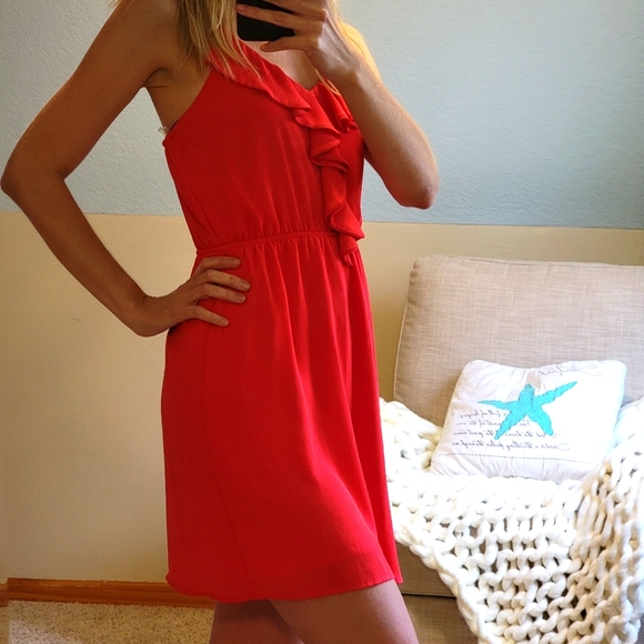 Flirty Red Ruffle Dress- Medium - Picture 2 of 5